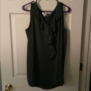 Misia 1X Green Ruffle Tank Top